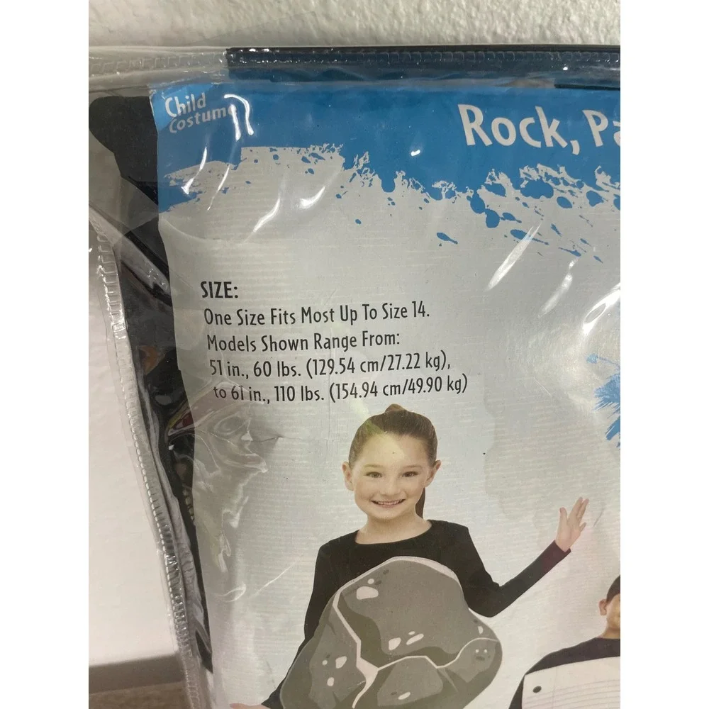 Fun World Rock Paper Scissors Costume Kids One Size 3 Piece Group Halloween